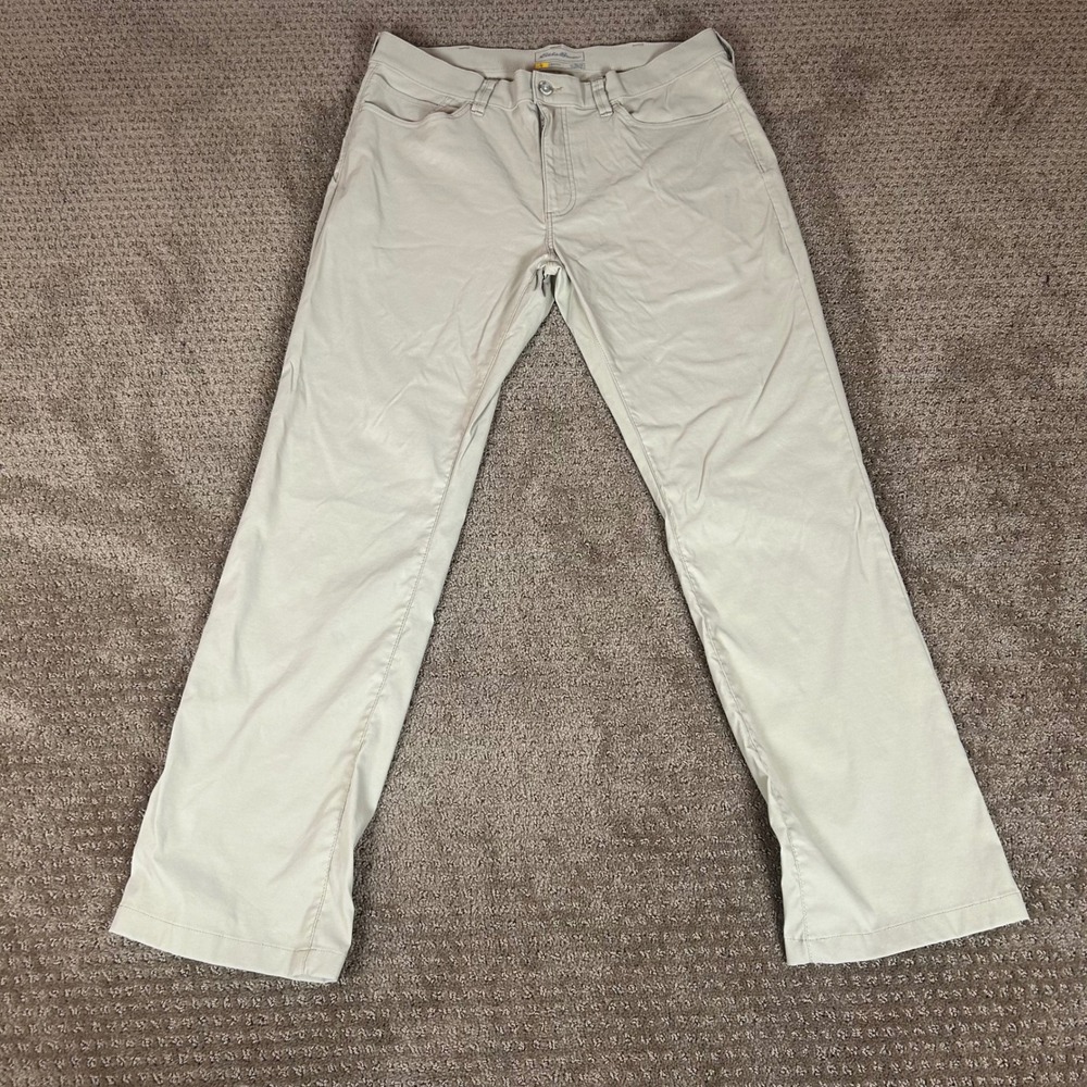 Eddie Bauer Travex Pants Mens 36x32 Tan Khaki Hiking Outdoor Travel Chino
